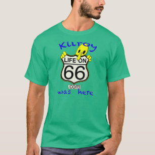 T-shirt A vida em 66 Kilroy estava aqui luva curta