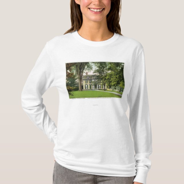 T-shirt A vista do outeiro do olmo, Longfellow residiu (Frente)