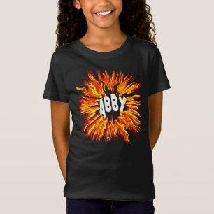 T-shirt Abby Name Star on Fire