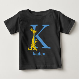T-shirt ABC do Dr. Seuss: Letra K - Azul   Adicione seu no