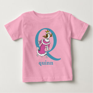 T-shirt ABC do Dr. Seuss: Letra Q - Azul Adicione seu no