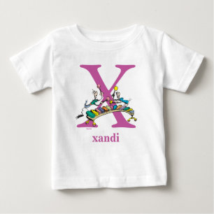 T-shirt ABC do Dr. Seuss: Letra X - Roxo Adicione seu no