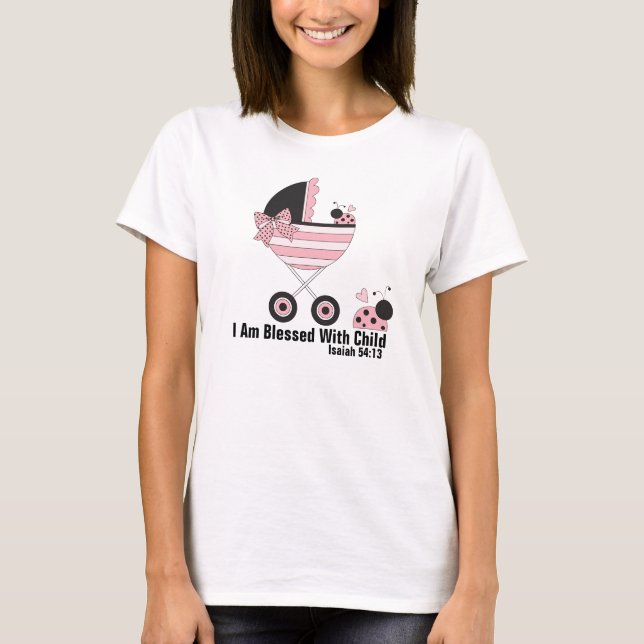 T-shirt Abençoada com a Criança*** Camisa-T de maternidade (Frente)