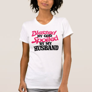T-shirt Abençoado por Deus estragado pelo meu marido