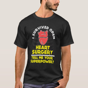 T-SHIRT ABERTO SOBREVIVIDO ENGRAÇADO DA CIRURGIA
