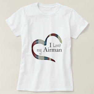 T-shirt Abra o coração: Eu amo meu aviador