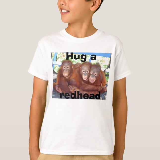 T-shirt Abrace um Redhead (o T do orangotango) (Frente)