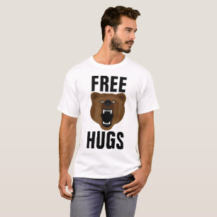 T-SHIRT ABRAÇOS GRATUITOS, CORAJOSOS E GRIZOÁVEIS.
