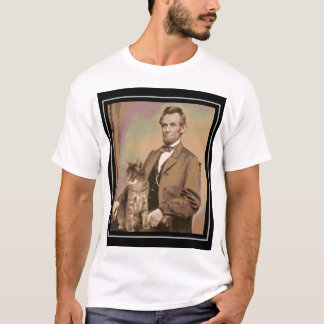 T-shirt Abraham Lincoln e seu gato "Dixie "