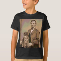 Abraham Lincoln e seu gato "Dixie "