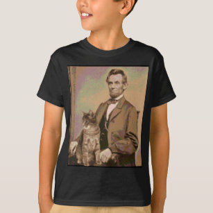 T-shirt Abraham Lincoln e seu gato "Dixie "