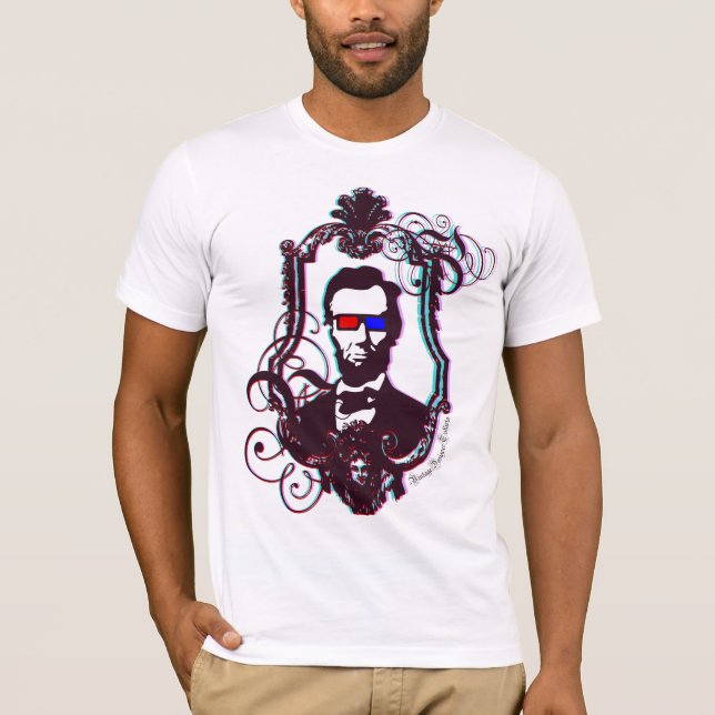 T-shirt Abraham Lincoln nos vidros 3D (Frente)