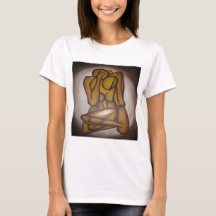 T-shirt Abstrato Amadurece Arte Contemporânea Em Ochre E N
