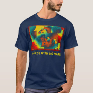 T-shirt Abstrato ART - A HORSE - amarelo azul