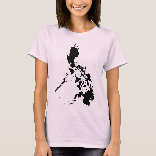 T-shirt Abstrato Art - Mapa das Filipinas (Frente)