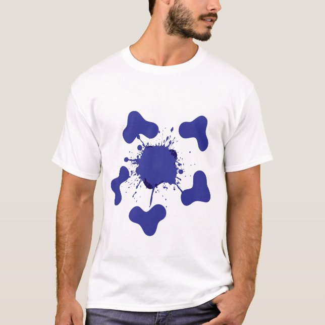 T-Shirt abstrato Blue Splash Men (Frente)