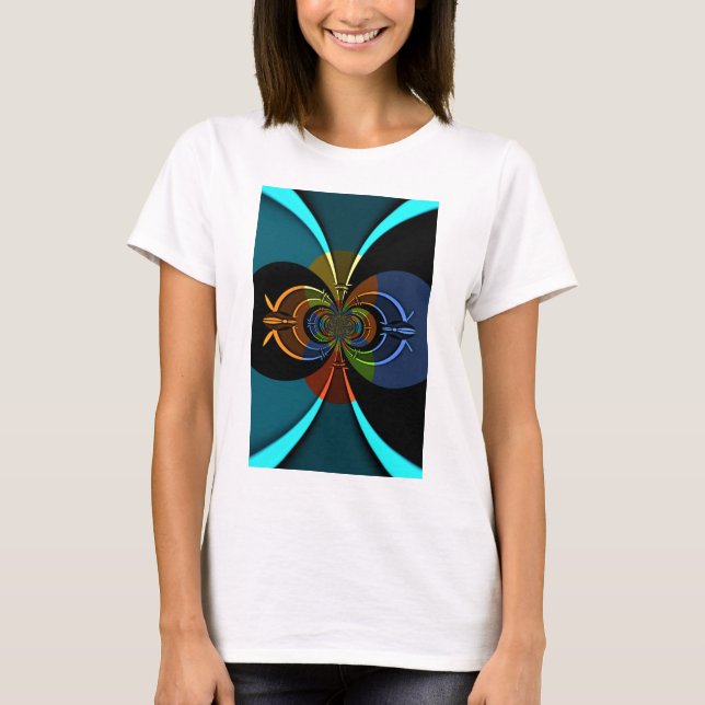 T-shirt Abstrato Color Burst Art Impressão (Frente)
