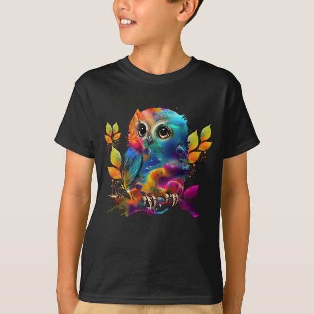 T-Shirt ABSTRATO COLORFUL OWL (Frente)