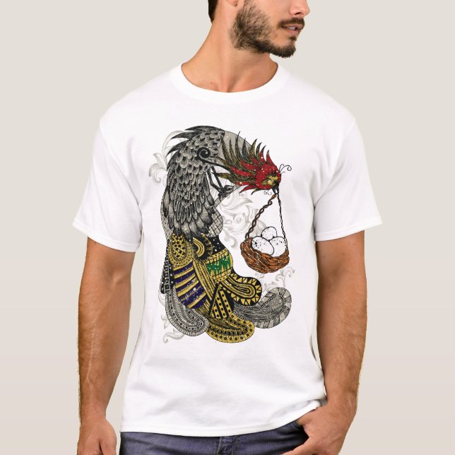 T-shirt Abstrato com cesto de ovos (Frente)