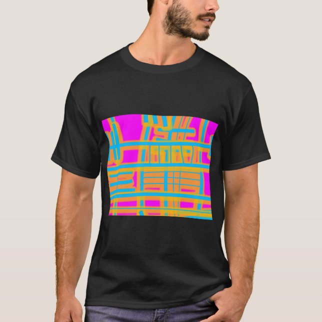 T-shirt abstrato de "Linhas de Comunicação" (Frente)