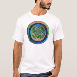 T-shirt abstrato dos homens do pavão