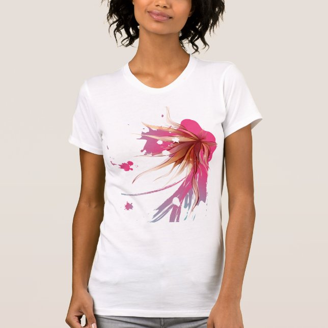 T-shirt Abstrato Hibiscus Flower (Frente)