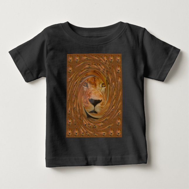 T-shirt Abstrato Lion Safari Art Impressão (Frente)