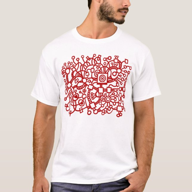 T-shirt Abstrato Structure - Ruby Red (Frente)