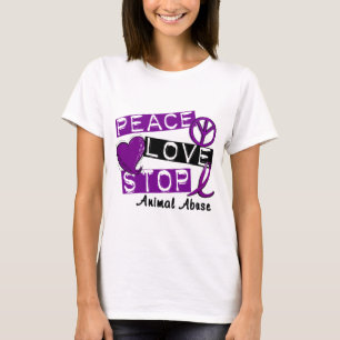 T-shirt Abuso do animal da PARADA do AMOR da PAZ