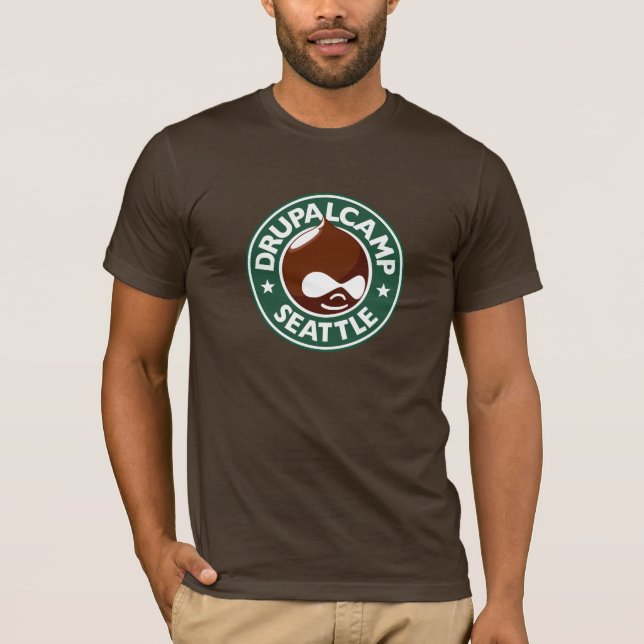 T-shirt Acampamento Seattle de Drupal - Brown escuro (Frente)