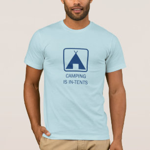 T-shirt Acampar é intenções, azuis
