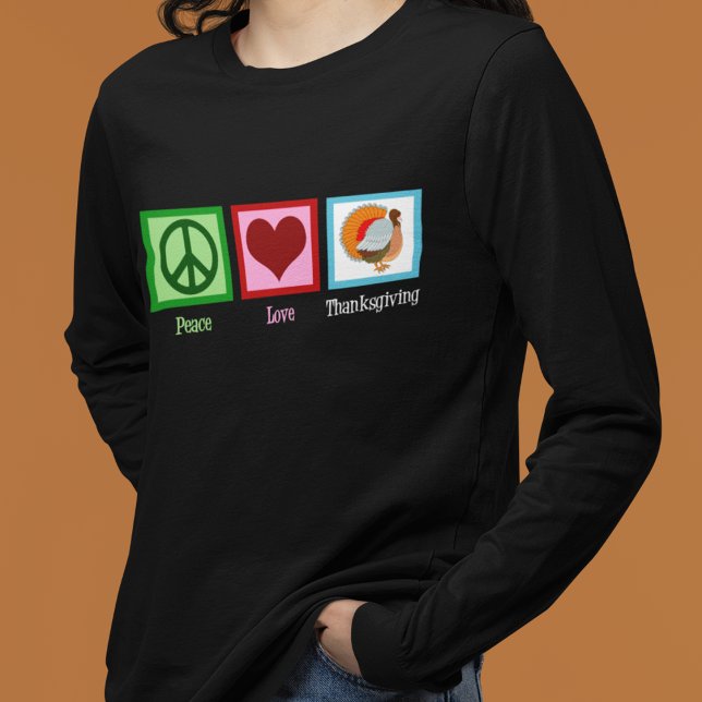 T-shirt Ação de Graças de Paz e Amor (Criador carregado)