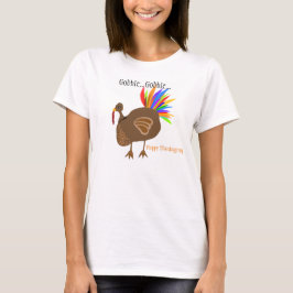 T-shirt Ação de Graças Penas da Turquia Gobble Gobble