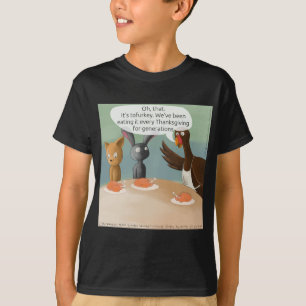 T-shirt Ação de Graças Vegana Engraçada