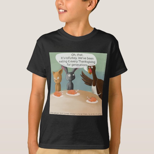 T-shirt Ação de Graças Vegana Engraçada (Frente)