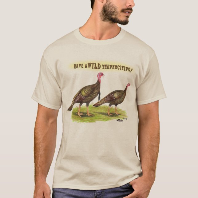 T-shirt Ação de Graças Wild Turkey (Frente)