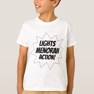 T-shirt Ação de Menorah das luzes - preto
