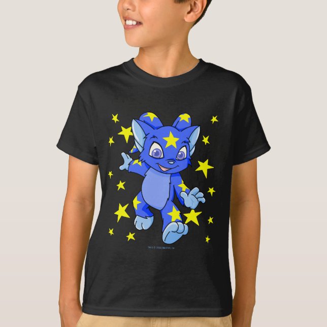 T-shirt Acara estrelado Excited com explosão da estrela (Frente)