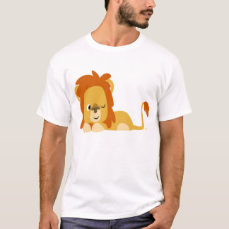 T-shirt acordado bonito do leão dos desenhos