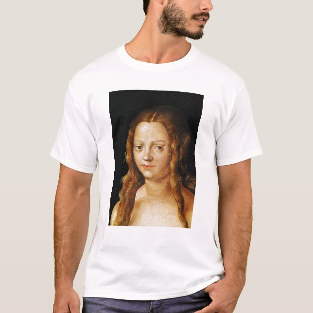 T-shirt Adam e véspera, detalhe da cabeça da véspera (Frente)