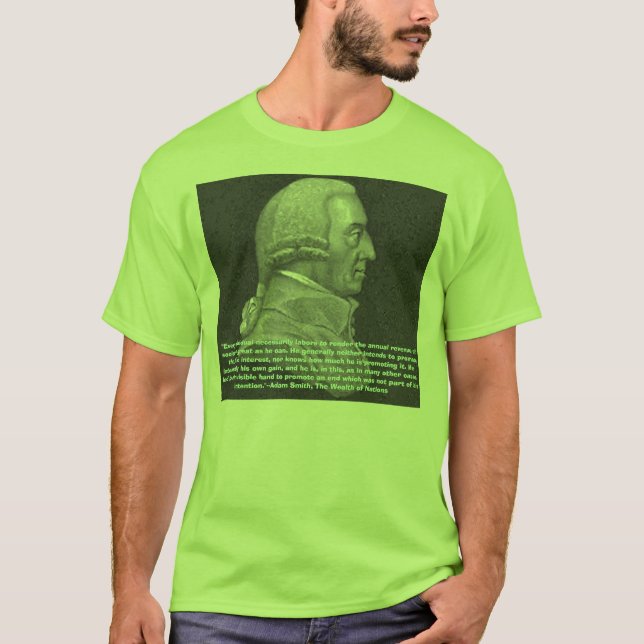 T-shirt Adam Smith (mão invisível), "cada individual… (Frente)