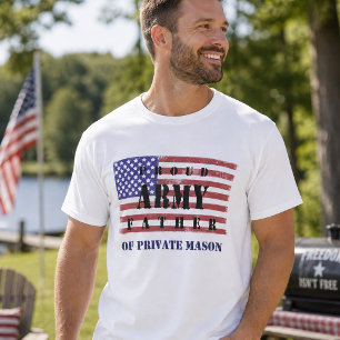 T-shirt Adicione o nome do seu filho, orgulhoso Exército C