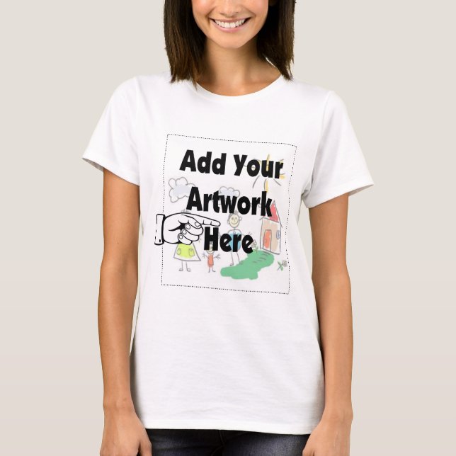 T-shirt Adicione seu próprio Trabalho de arte ou Trabalho  (Frente)