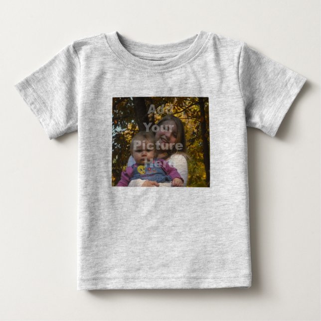 T-shirt Adicione seu próprio Tshirt do bebê da foto (Frente)