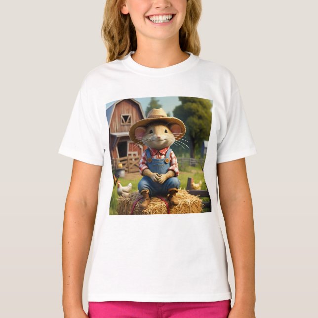 T-Shirt Adorable Farmer Mouse (Frente)