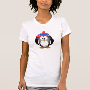T-shirt Adorable Penguin Wearing a Knitted Hat