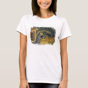 T-shirt Adoração do Altarpiece dos Magi; predel da mão