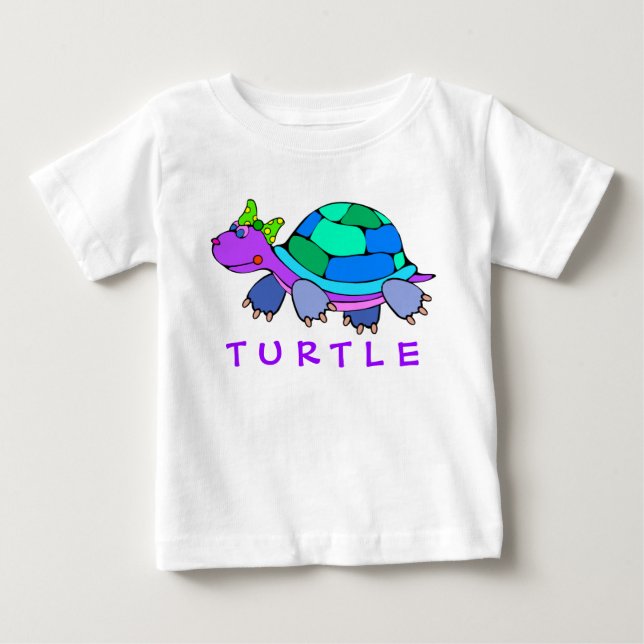 T-shirt Adorável, Colorida, Tartaruga (Frente)
