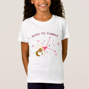 T-shirt adorável da ginástica das meninas