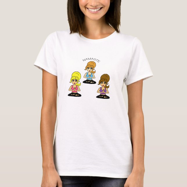 T-shirt adorável da ioga de Namaste (Frente)